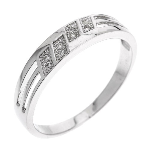 bague homme argent zirconium 8101088