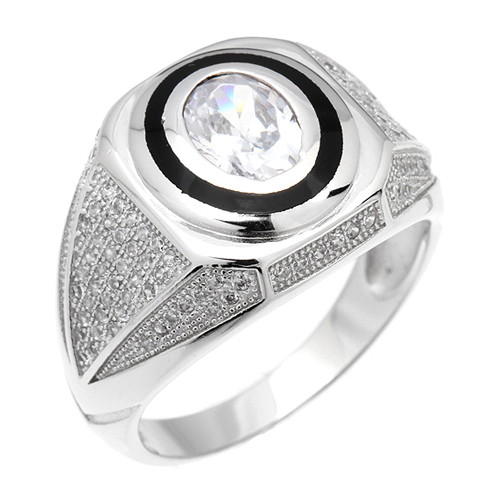 bague homme argent zirconium agate 8100218