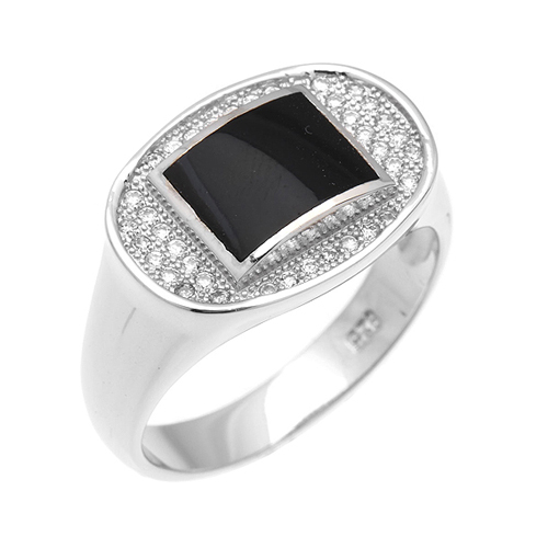 bague homme argent zirconium agate 8100220