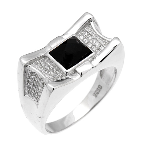 bague homme argent zirconium agate 8100222