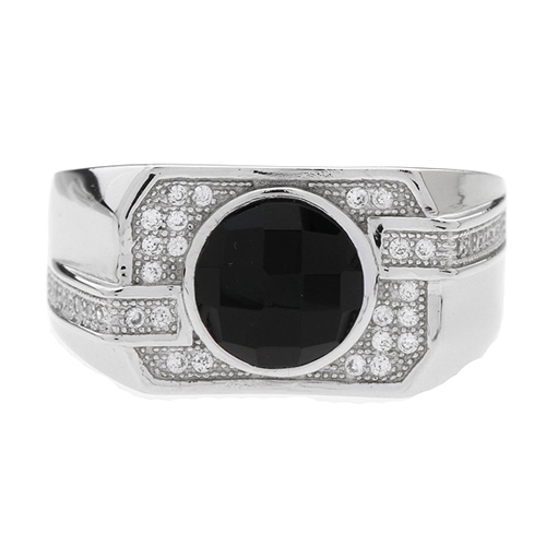 bague homme argent zirconium agate 8100224 pic2