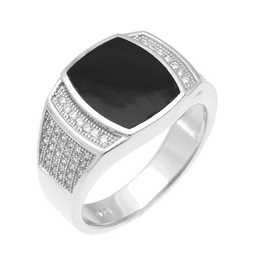 bague homme argent zirconium agate 8100225