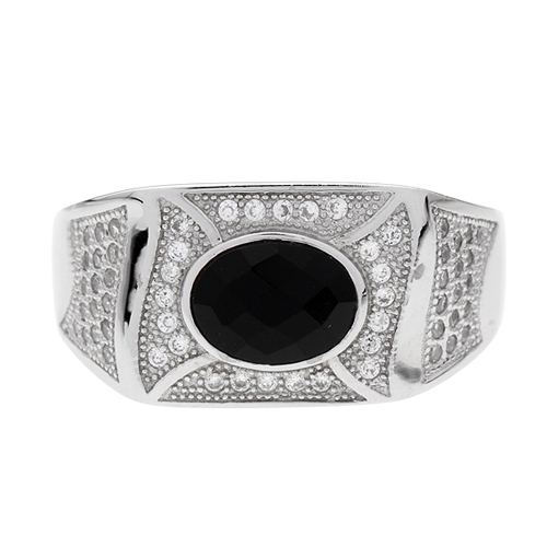 bague homme argent zirconium agate 8100226 pic2