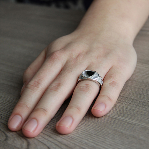 bague homme argent zirconium agate 8100230 pic5