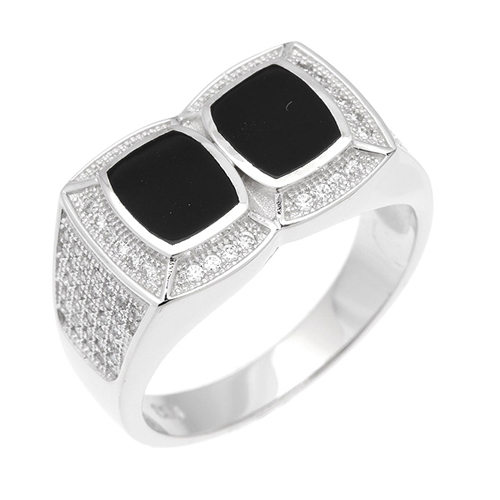 bague homme argent zirconium agate 8100238