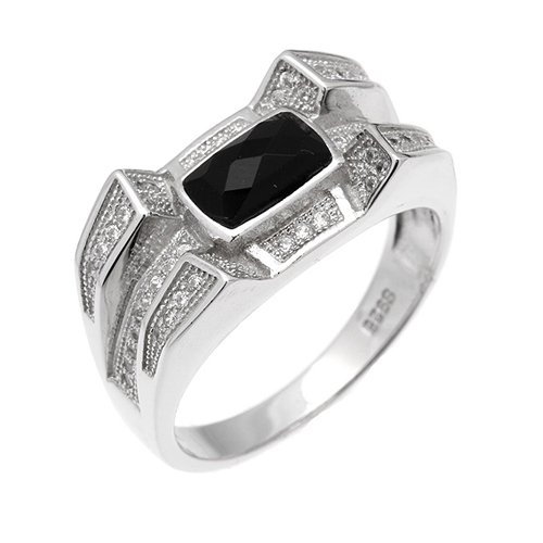 bague homme argent zirconium agate 8100239