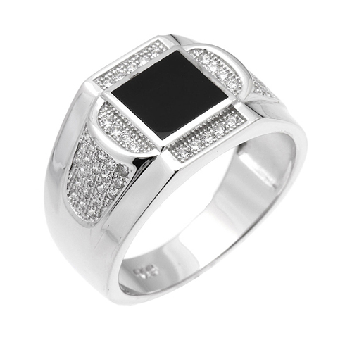 bague homme argent zirconium agate 8100242