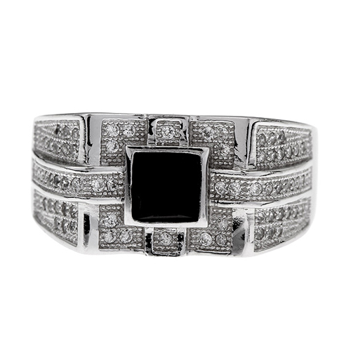 bague homme argent zirconium agate 8100246 pic2