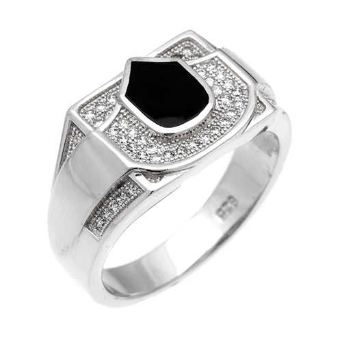 bague homme argent zirconium agate 8100247