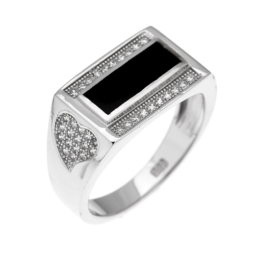 bague homme argent zirconium agate 8100250