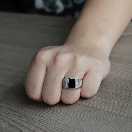 bague homme argent zirconium agate 8100251 pic6