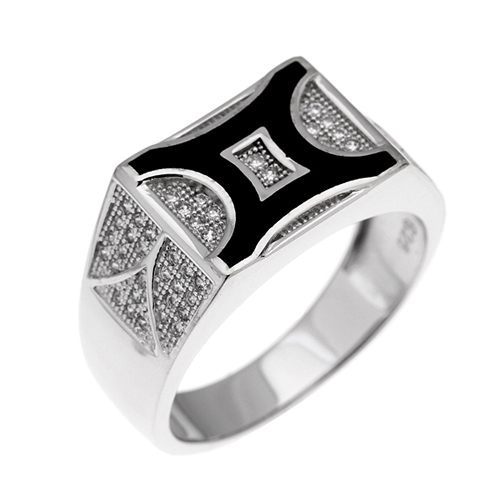 bague homme argent zirconium agate 8100252