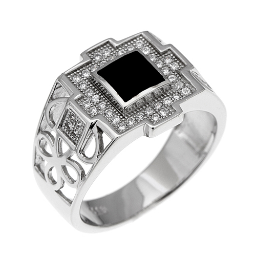 bague homme argent zirconium agate 8100254