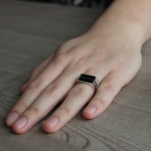 bague homme argent zirconium agate 8100258 pic5