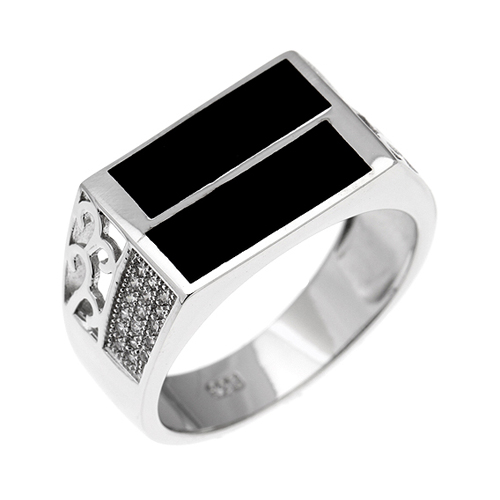 bague homme argent zirconium agate 8100258