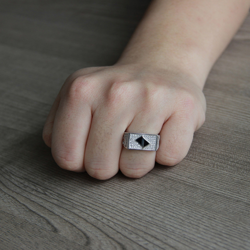 bague homme argent zirconium agate 8100259 pic6