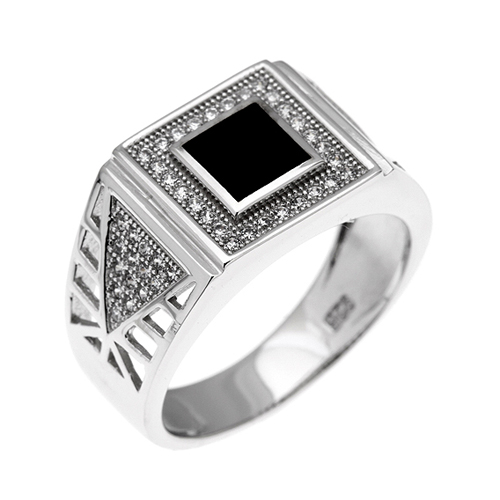 bague homme argent zirconium agate 8100260