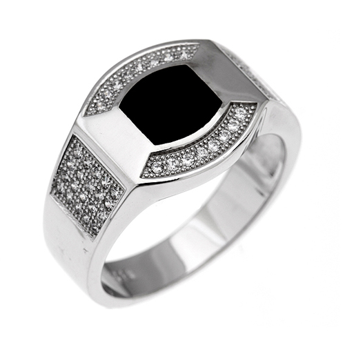 bague homme argent zirconium agate 8100262