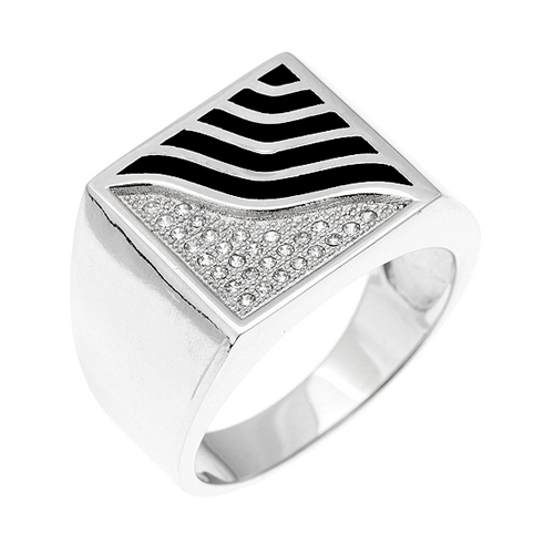 bague homme argent zirconium agate 8100264