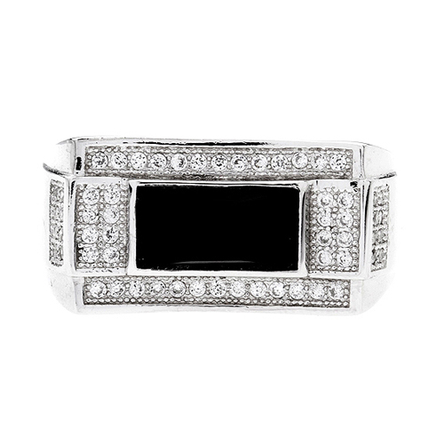 bague homme argent zirconium agate 8100269 pic2