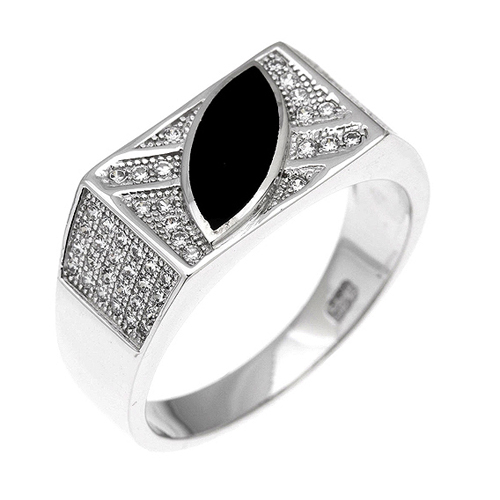 bague homme argent zirconium agate 8100280