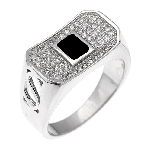 bague homme argent zirconium agate 8100284