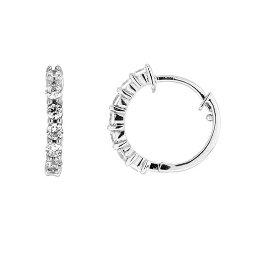 boucle oreille femme argent zirconium 8700008