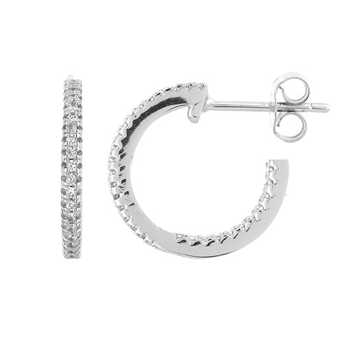 boucle oreille femme argent zirconium 8800036