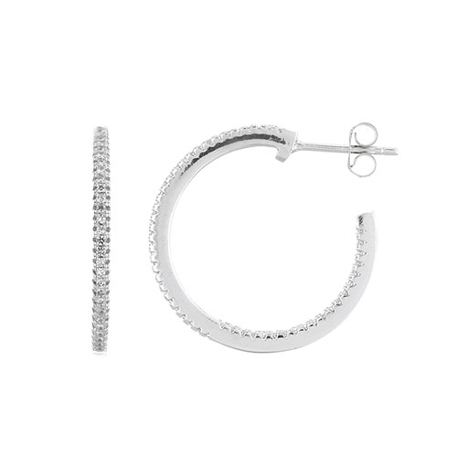 boucle oreille femme argent zirconium 8800038