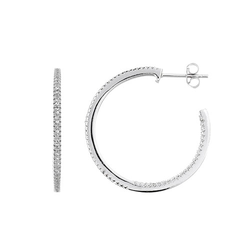 boucle oreille femme argent zirconium 8800039