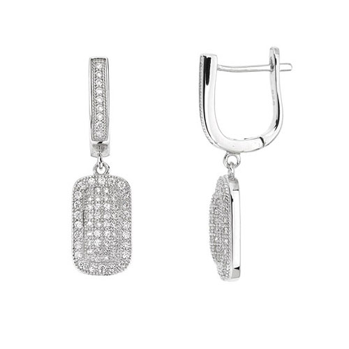 boucle oreille femme argent zirconium 9300002