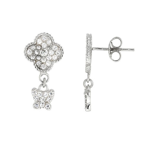 boucle oreille femme argent zirconium 9300005