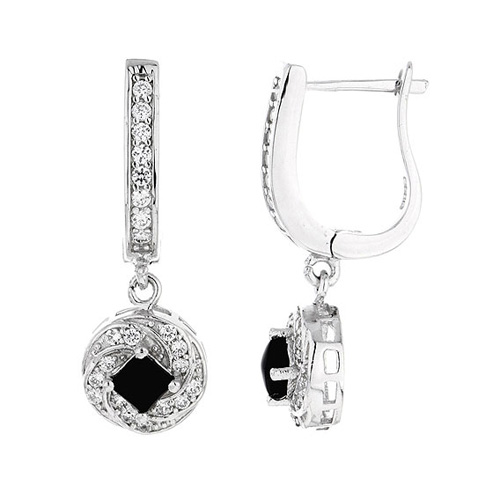 boucle oreille femme argent zirconium 9300094