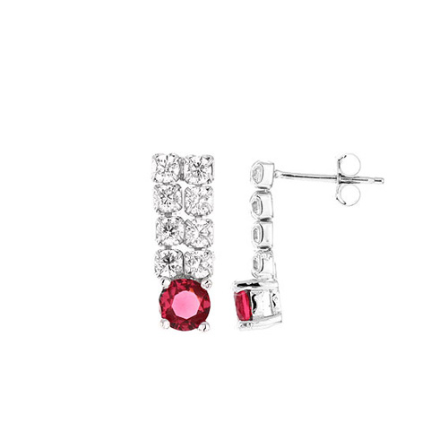 boucle oreille femme argent zirconium 9300147