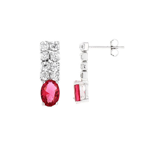 boucle oreille femme argent zirconium 9300149