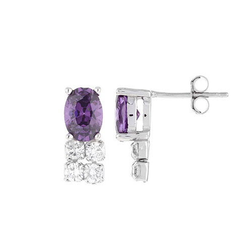 boucle oreille femme argent zirconium 9300152