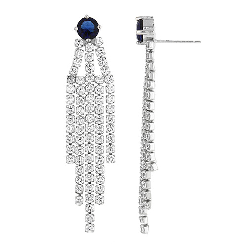boucle oreille femme argent zirconium 9300178