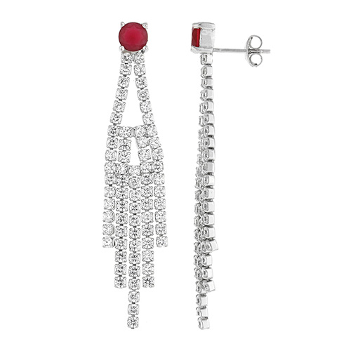 boucle oreille femme argent zirconium 9300179