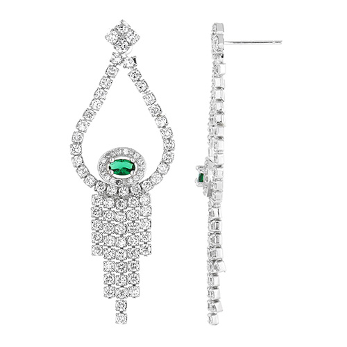 boucle oreille femme argent zirconium 9300184