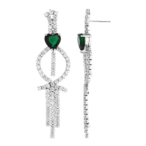 boucle oreille femme argent zirconium 9300191