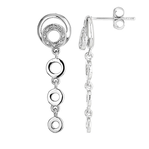 boucle oreille femme argent zirconium 9300193