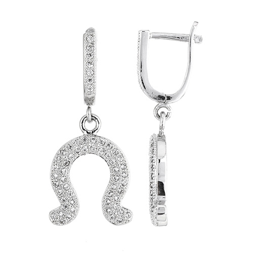 boucle oreille femme argent zirconium 9300194