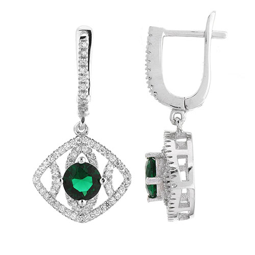 boucle oreille femme argent zirconium 9300203