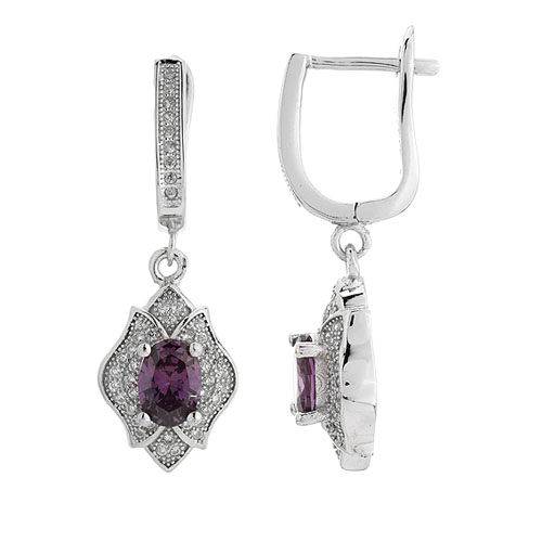 boucle oreille femme argent zirconium 9300207