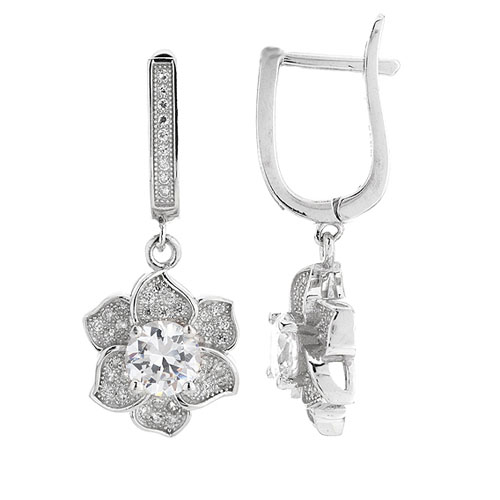 boucle oreille femme argent zirconium 9300212