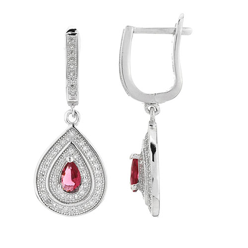 boucle oreille femme argent zirconium 9300214