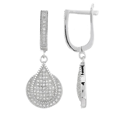 boucle oreille femme argent zirconium 9300219