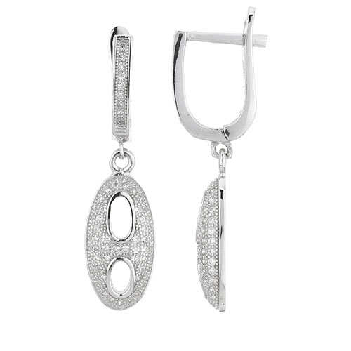 boucle oreille femme argent zirconium 9300220