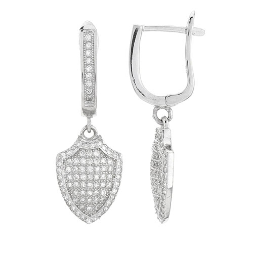 boucle oreille femme argent zirconium 9300223