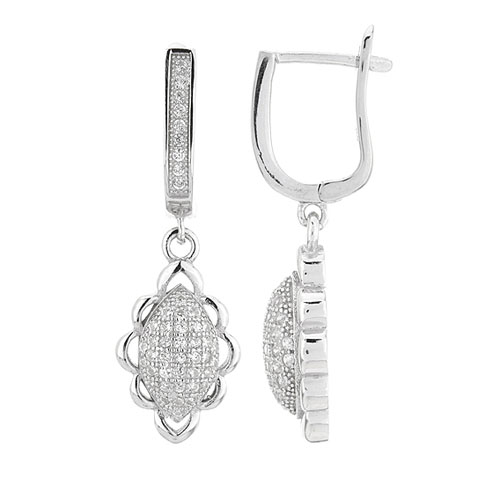 boucle oreille femme argent zirconium 9300224